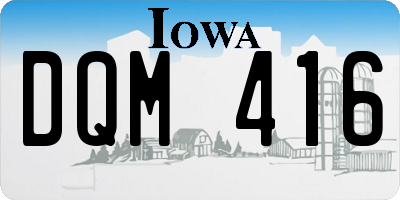IA license plate DQM416