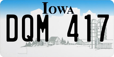 IA license plate DQM417