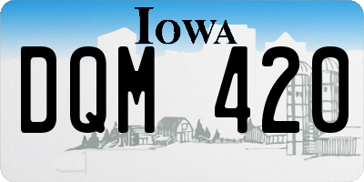 IA license plate DQM420