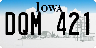 IA license plate DQM421