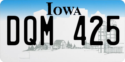 IA license plate DQM425