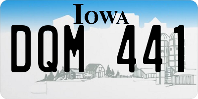 IA license plate DQM441
