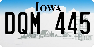 IA license plate DQM445