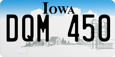 IA license plate DQM450