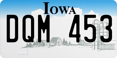 IA license plate DQM453