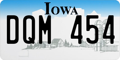 IA license plate DQM454