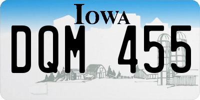 IA license plate DQM455