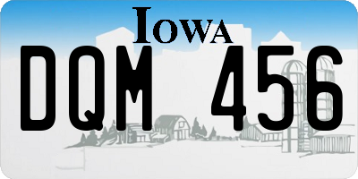 IA license plate DQM456