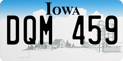IA license plate DQM459
