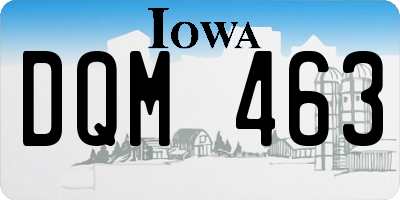 IA license plate DQM463