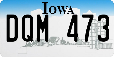 IA license plate DQM473