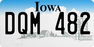 IA license plate DQM482