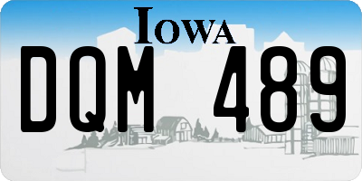 IA license plate DQM489