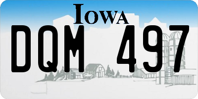 IA license plate DQM497