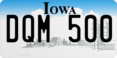 IA license plate DQM500