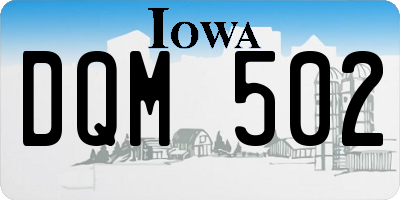 IA license plate DQM502