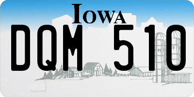 IA license plate DQM510