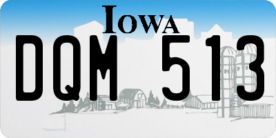 IA license plate DQM513