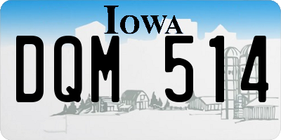 IA license plate DQM514