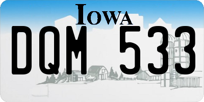 IA license plate DQM533