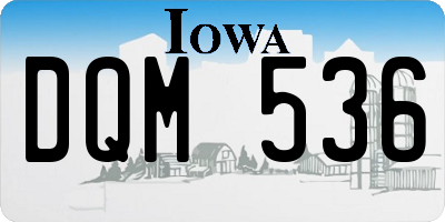 IA license plate DQM536