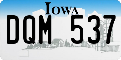 IA license plate DQM537