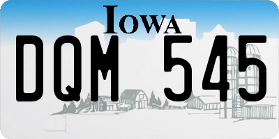 IA license plate DQM545