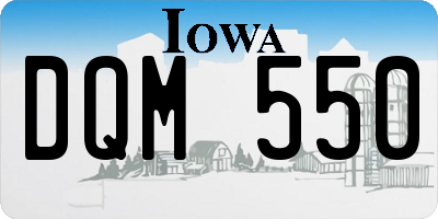 IA license plate DQM550