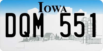 IA license plate DQM551