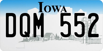 IA license plate DQM552