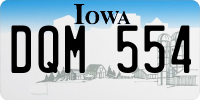 IA license plate DQM554