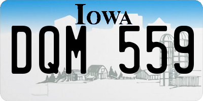 IA license plate DQM559