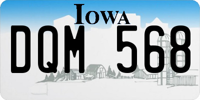 IA license plate DQM568