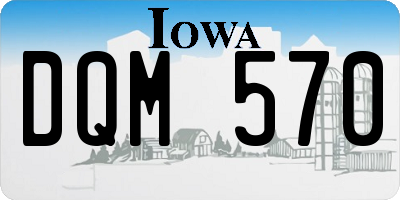 IA license plate DQM570
