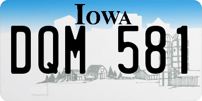 IA license plate DQM581