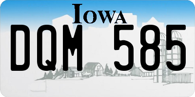 IA license plate DQM585