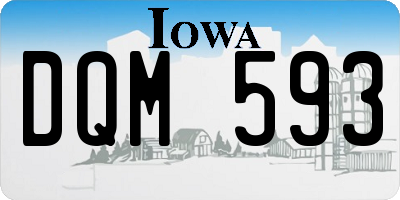 IA license plate DQM593