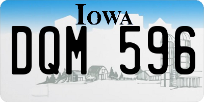 IA license plate DQM596