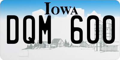 IA license plate DQM600