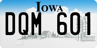 IA license plate DQM601