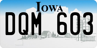 IA license plate DQM603