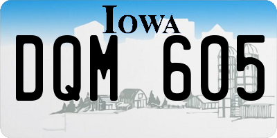 IA license plate DQM605