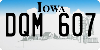 IA license plate DQM607