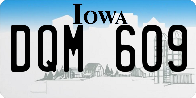 IA license plate DQM609