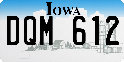 IA license plate DQM612