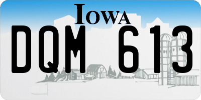 IA license plate DQM613