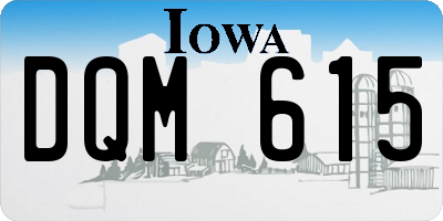 IA license plate DQM615