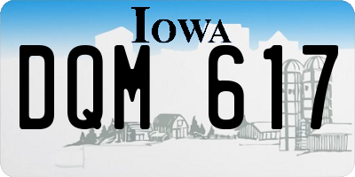 IA license plate DQM617