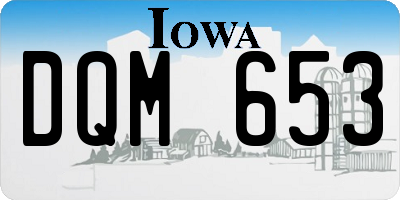 IA license plate DQM653