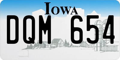 IA license plate DQM654